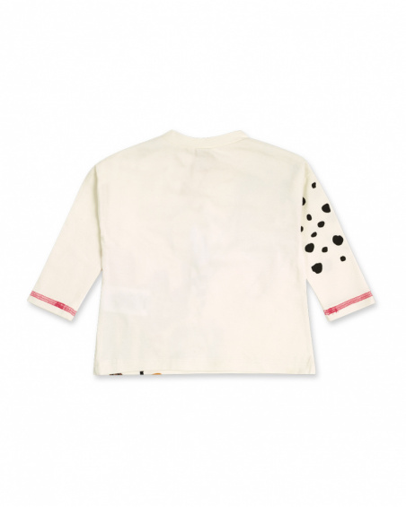 T-shirt en maille blanc et orange fille Dog'S Mix T-shirt en maille blanc et orange fille Dog'S Mix