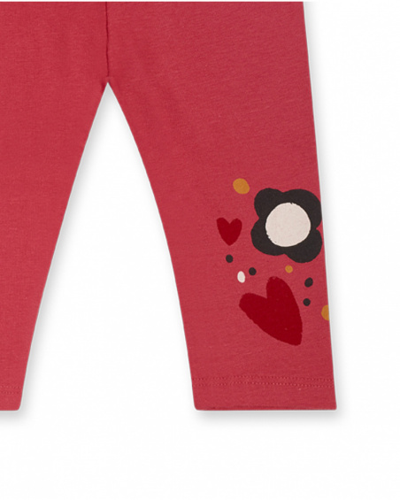 Legging en maille rose pour fille Dog'S Mix