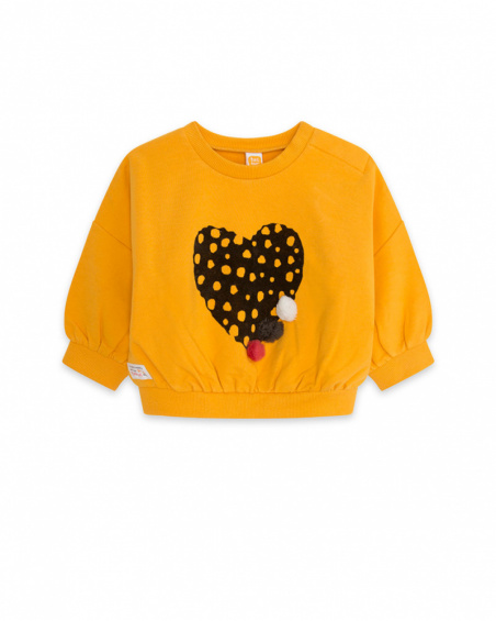 Sweat Peluche Orange Et Marron Fille Dog'S Mix Sweat Peluche Orange Et Marron Fille Dog'S Mix