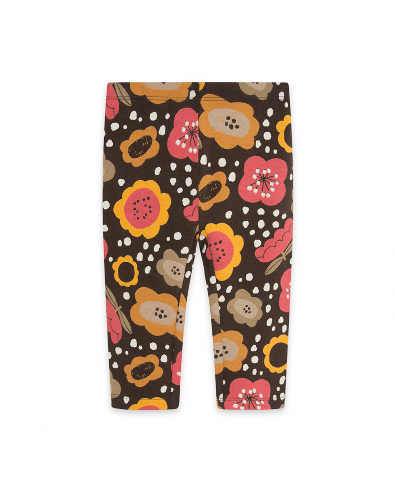 Legging peluche marron et rose Girl Dog'S Mix
