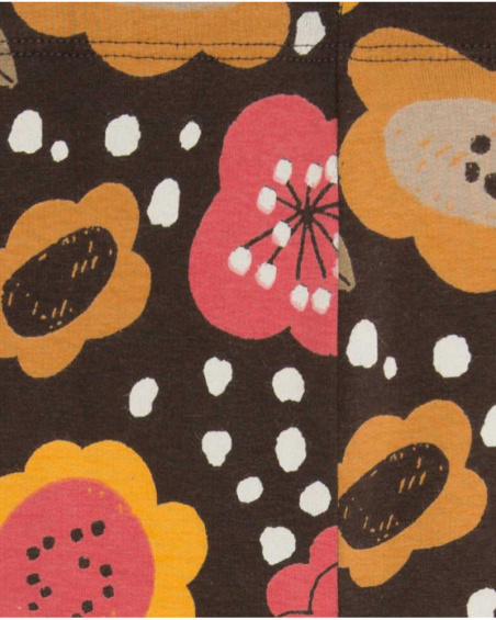 Legging peluche marron et rose Girl Dog'S Mix