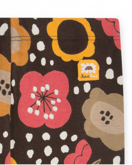 Legging peluche marron et rose Girl Dog'S Mix