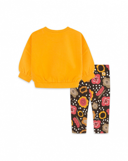 Sweat Et Legging Peluche Orange Et Marron Girl Dog'S Mix