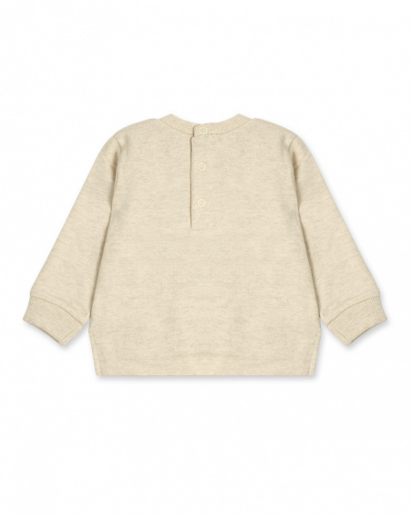 Sweat Peluche Beige Et Marron Fille Dog'S Mix