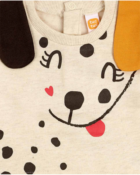 Sweat Et Legging Peluche Beige Et Marron Girl Dog'S Mix