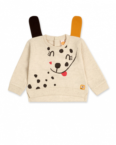 Sweat Et Legging Peluche Beige Et Marron Girl Dog'S Mix
