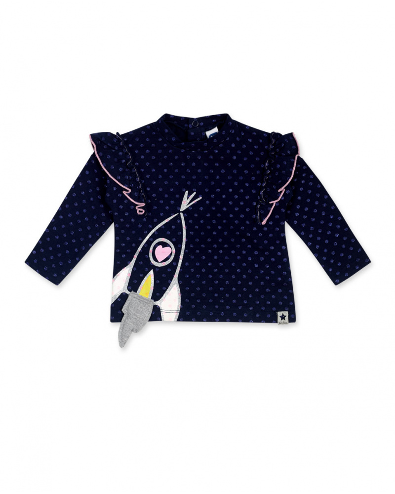 T-shirt en maille bleu et rose fille Galaxy Friends