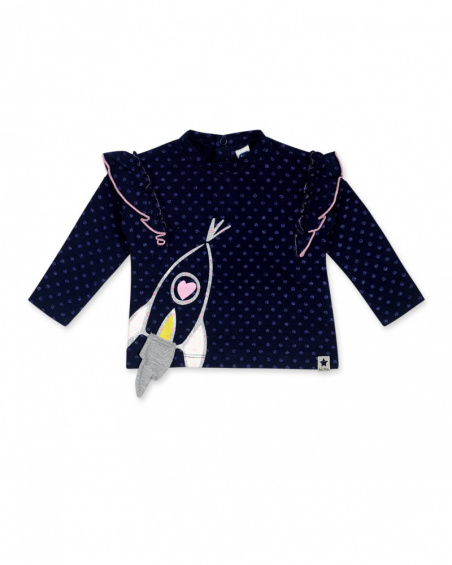 T-shirt en maille bleu et rose fille Galaxy Friends