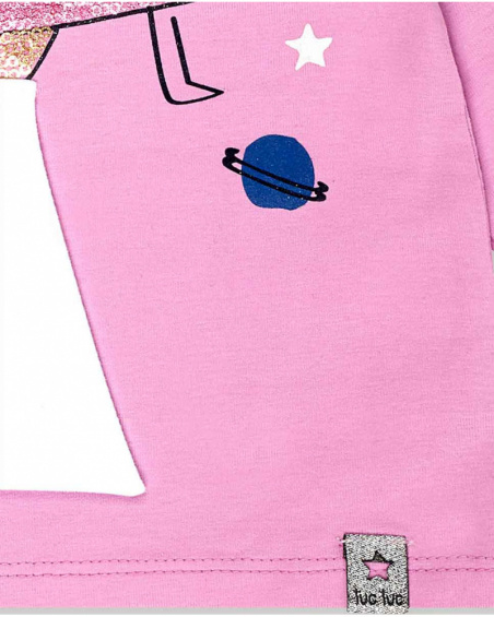 T-shirt en maille rose et bleu fille Galaxy Friends