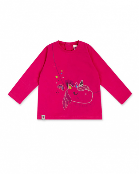 T-shirt en maille rose fille Magic T-shirt en maille rose fille Magic
