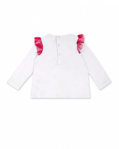 T-shirt fille en maille blanc et rose Magic T-shirt fille en maille blanc et rose Magic