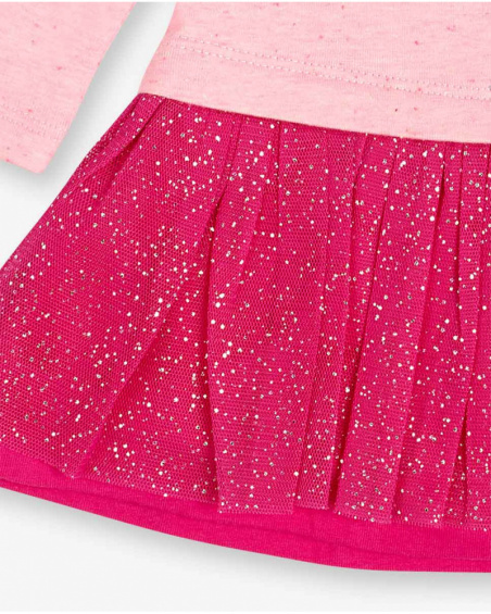 Robe Rose En Maille Et Tulle Fille Magic