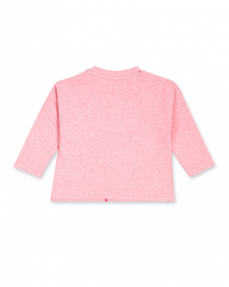 T-shirt en maille rose et gris fille Magic T-shirt en maille rose et gris fille Magic