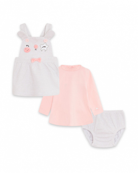 Salopette Et T-shirt En Tricot Gris Fille Baby Circus Salopette Et T-shirt En Tricot Gris Fille Baby Circus