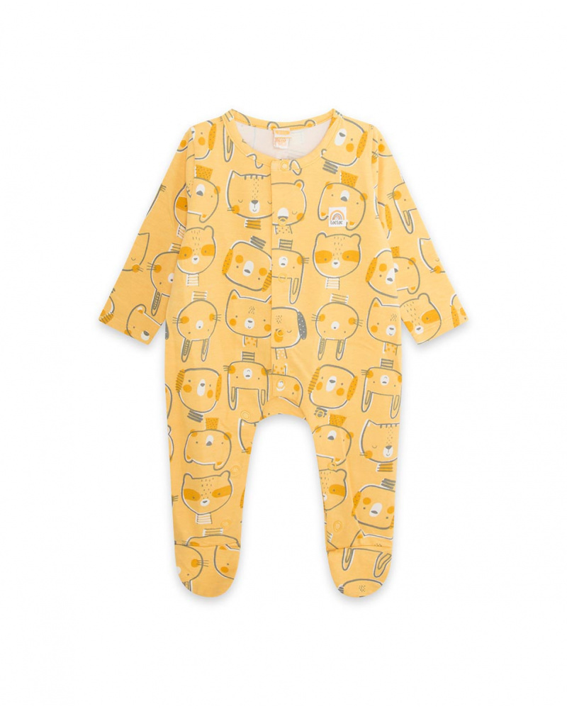 Barboteuse en tricot orange garçon arc-en-ciel d'hiver