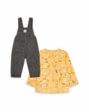 Salopette En Peluche Et T-shirt Tricoté Gris Garçon Hiver Salopette En Peluche Et T-shirt Tricoté Gris Garçon Hiver