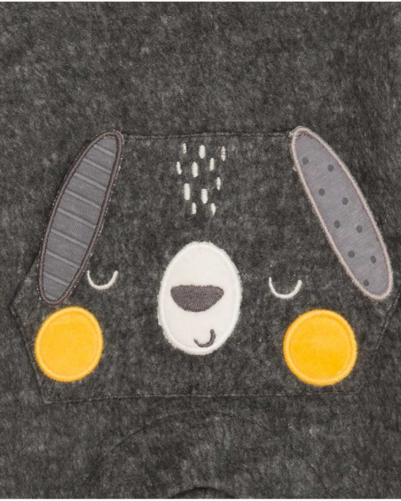 Salopette En Peluche Et T-shirt Tricoté Gris Garçon Hiver