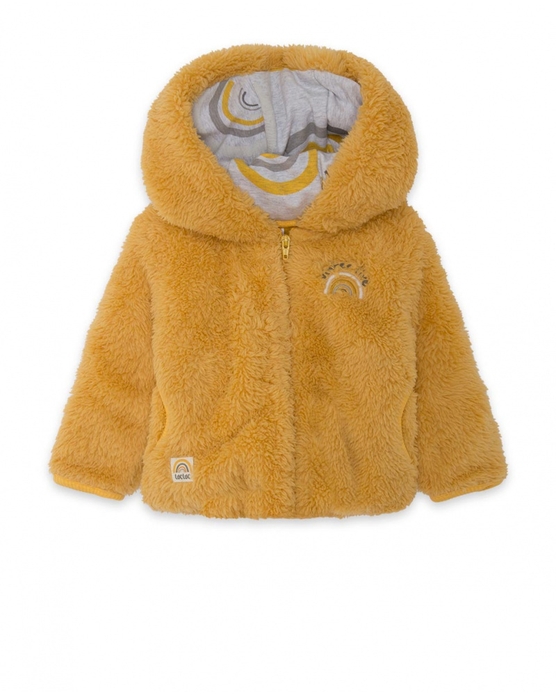 Manteau De Fourrure Orange Garçon Hiver Arc En Ciel
