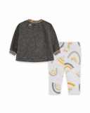 Sweat-shirt et legging en peluche gris en tricot fille
