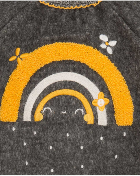 Sweat-shirt et legging en peluche gris en tricot fille