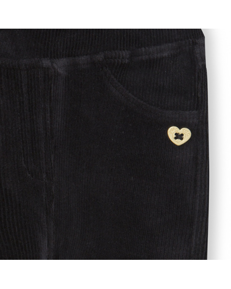 Jegging Velours Côtelé Noir Fille Basics Bébé W23 Jegging Velours Côtelé Noir Fille Basics Bébé W23