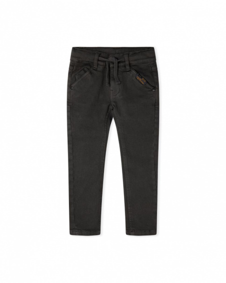 Pantalon en sergé gris et gris Boy Basics Kids W23