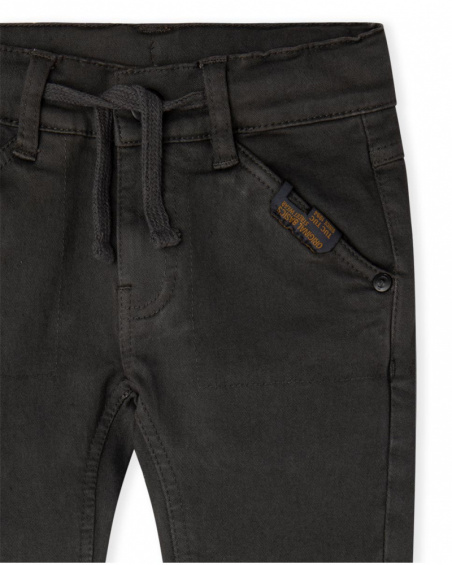 Pantalon en sergé gris et gris Boy Basics Kids W23