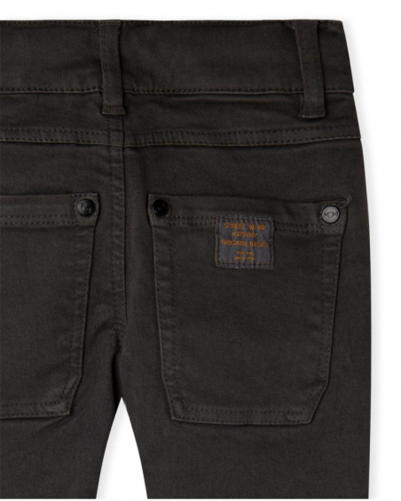 Pantalon en sergé gris et gris Boy Basics Kids W23
