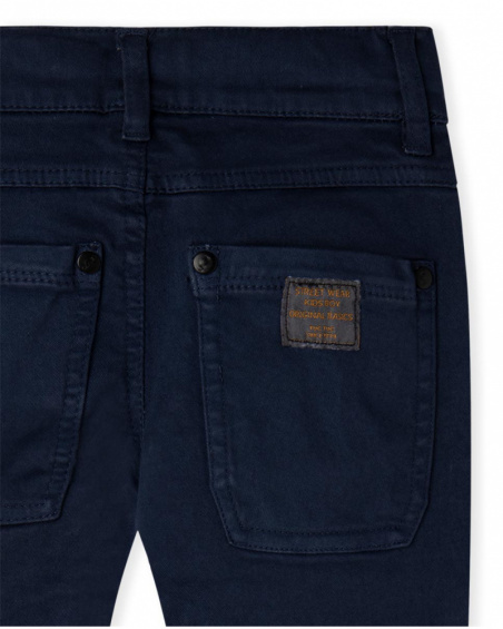 Pantalon en sergé bleu marine Boy Basics Kids W23 Pantalon en sergé bleu marine Boy Basics Kids W23