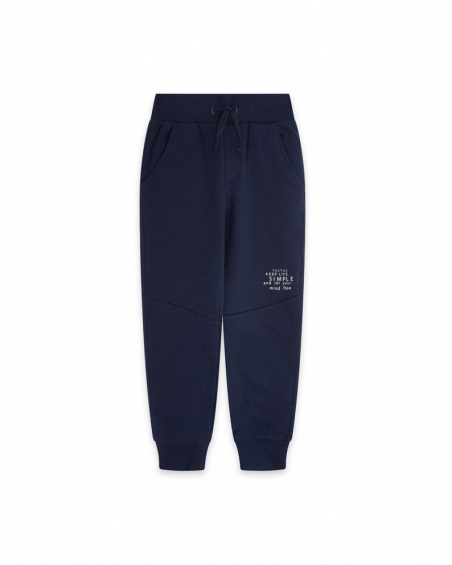 Pantalon en peluche bleu marine Boy Basics Kids W23 Pantalon en peluche bleu marine Boy Basics Kids W23