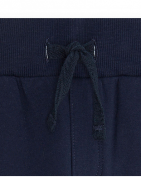 Pantalon en peluche bleu marine Boy Basics Kids W23