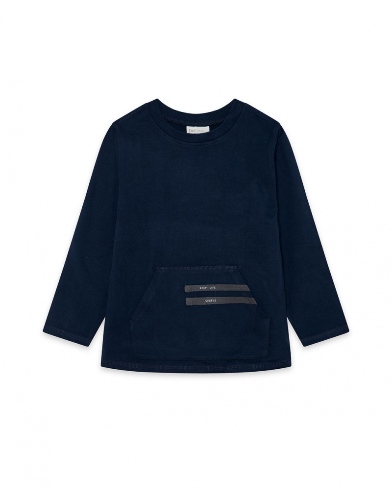 T-shirt en maille bleu marine Boy Basics Kids W23