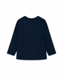 T-shirt en maille bleu marine Boy Basics Kids W23 T-shirt en maille bleu marine Boy Basics Kids W23