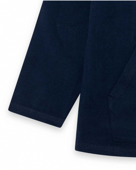 T-shirt en maille bleu marine Boy Basics Kids W23 T-shirt en maille bleu marine Boy Basics Kids W23