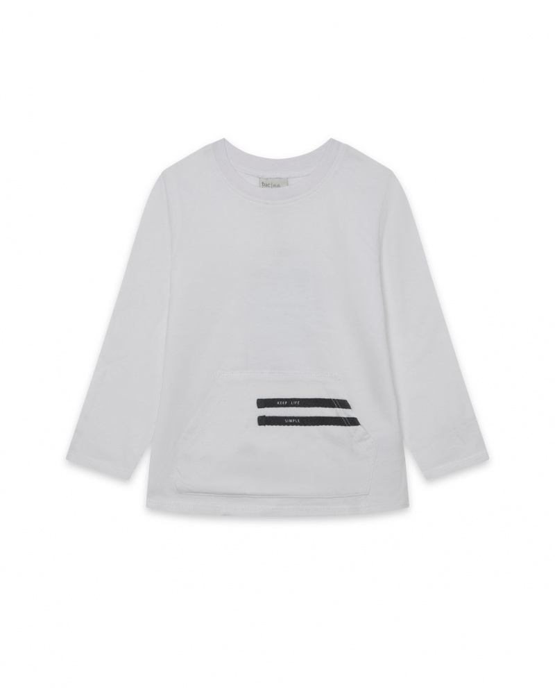 T-shirt Blanc en Maille Garçon Basics Kids W23