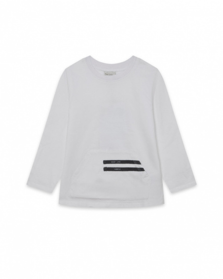 T-shirt Blanc en Maille Garçon Basics Kids W23 T-shirt Blanc en Maille Garçon Basics Kids W23
