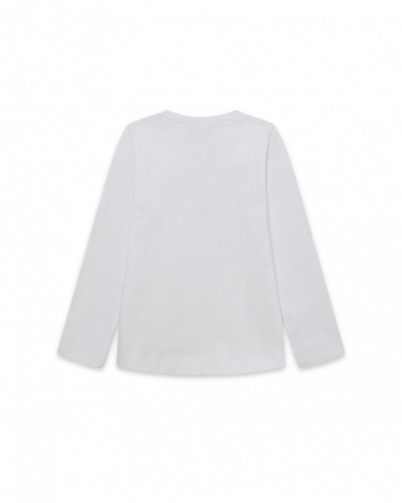 T-shirt Fille Basique Blanc en Maille Enfant W23 T-shirt Fille Basique Blanc en Maille Enfant W23