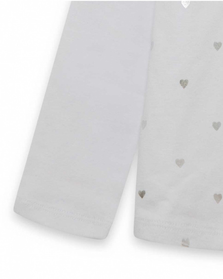 T-shirt Fille Basique Blanc en Maille Enfant W23 T-shirt Fille Basique Blanc en Maille Enfant W23