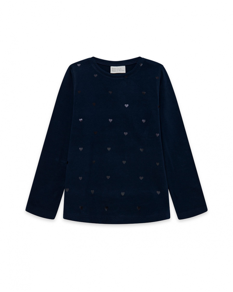 T-shirt en maille bleu marine Fille Basics Kids W23