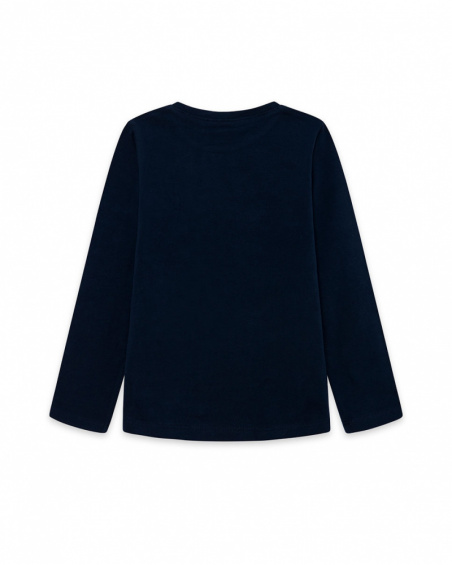 T-shirt en maille bleu marine Fille Basics Kids W23 T-shirt en maille bleu marine Fille Basics Kids W23