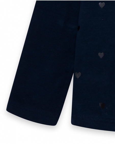 T-shirt en maille bleu marine Fille Basics Kids W23 T-shirt en maille bleu marine Fille Basics Kids W23
