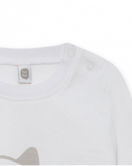 T-shirt Maille Blanc Et Blanc Garçon Basics Bébé W23 T-shirt Maille Blanc Et Blanc Garçon Basics Bébé W23