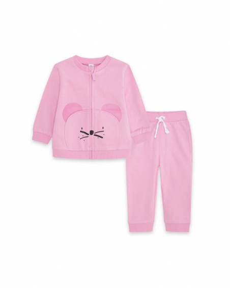 Survêtement Peluche Rose Fille Basics Bébé W23 Survêtement Peluche Rose Fille Basics Bébé W23