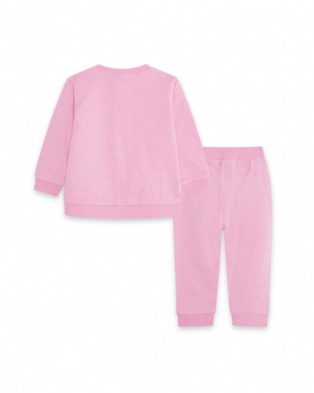 Survêtement Peluche Rose Fille Basics Bébé W23 Survêtement Peluche Rose Fille Basics Bébé W23