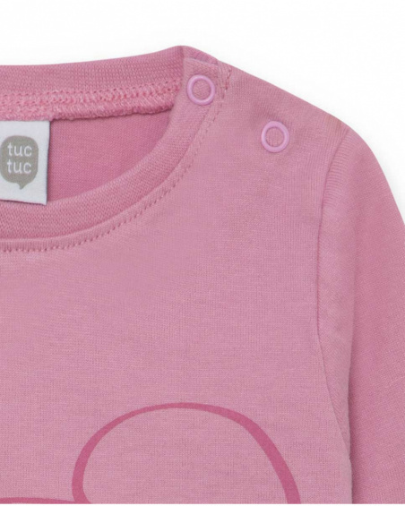T-shirt Maille Rose Fille Basics Bébé W23 T-shirt Maille Rose Fille Basics Bébé W23