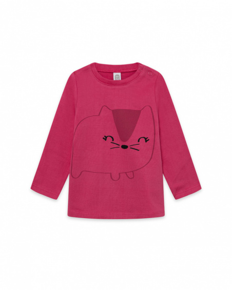 T-shirt Maille Fuchsia Fille Basics Bébé W23 T-shirt Maille Fuchsia Fille Basics Bébé W23