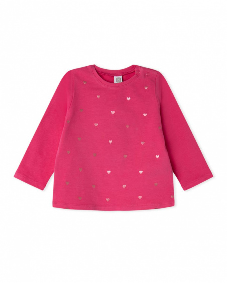 T-shirt Maille Fuchsia Et Fuchsia Fille Basics Bébé W23 T-shirt Maille Fuchsia Et Fuchsia Fille Basics Bébé W23