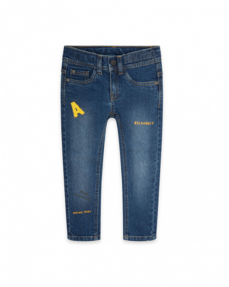 Pantalon Denim Bleu Garçon Randonnée Trail