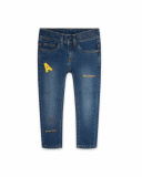 Pantalon Denim Bleu Garçon Randonnée Trail Pantalon Denim Bleu Garçon Randonnée Trail