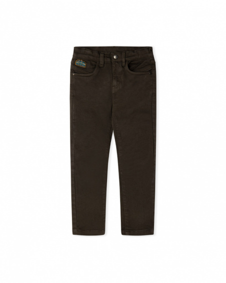 Pantalon en sergé marron Boy Hiking Trail
